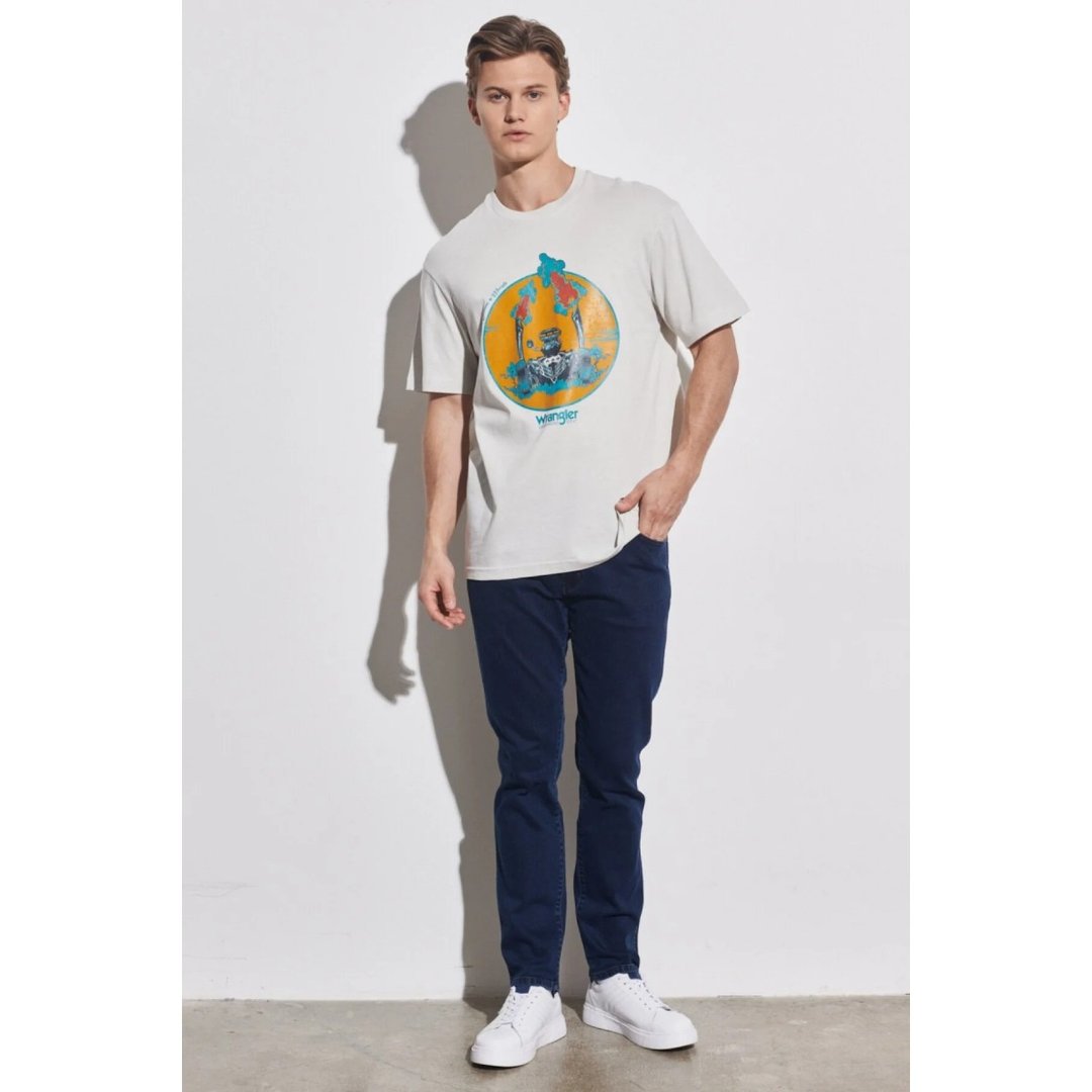 Wrangler Loose Fit Erkek Gri Bisiklet Yaka Tişört