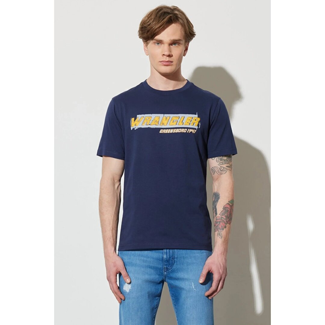 Wrangler Erkek Lacivert Bisiklet Yaka Tişört