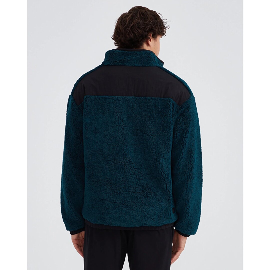 Skechers Outdoor Fleece Sherpa Erkek Lacivert Dik Yaka Ceket