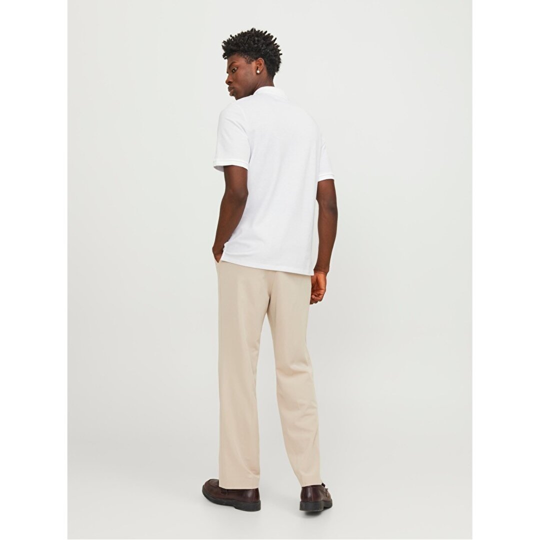 Jack&Jones Mac Zip Erkek Beyaz Klasik Yaka Polo Tişört 12249324