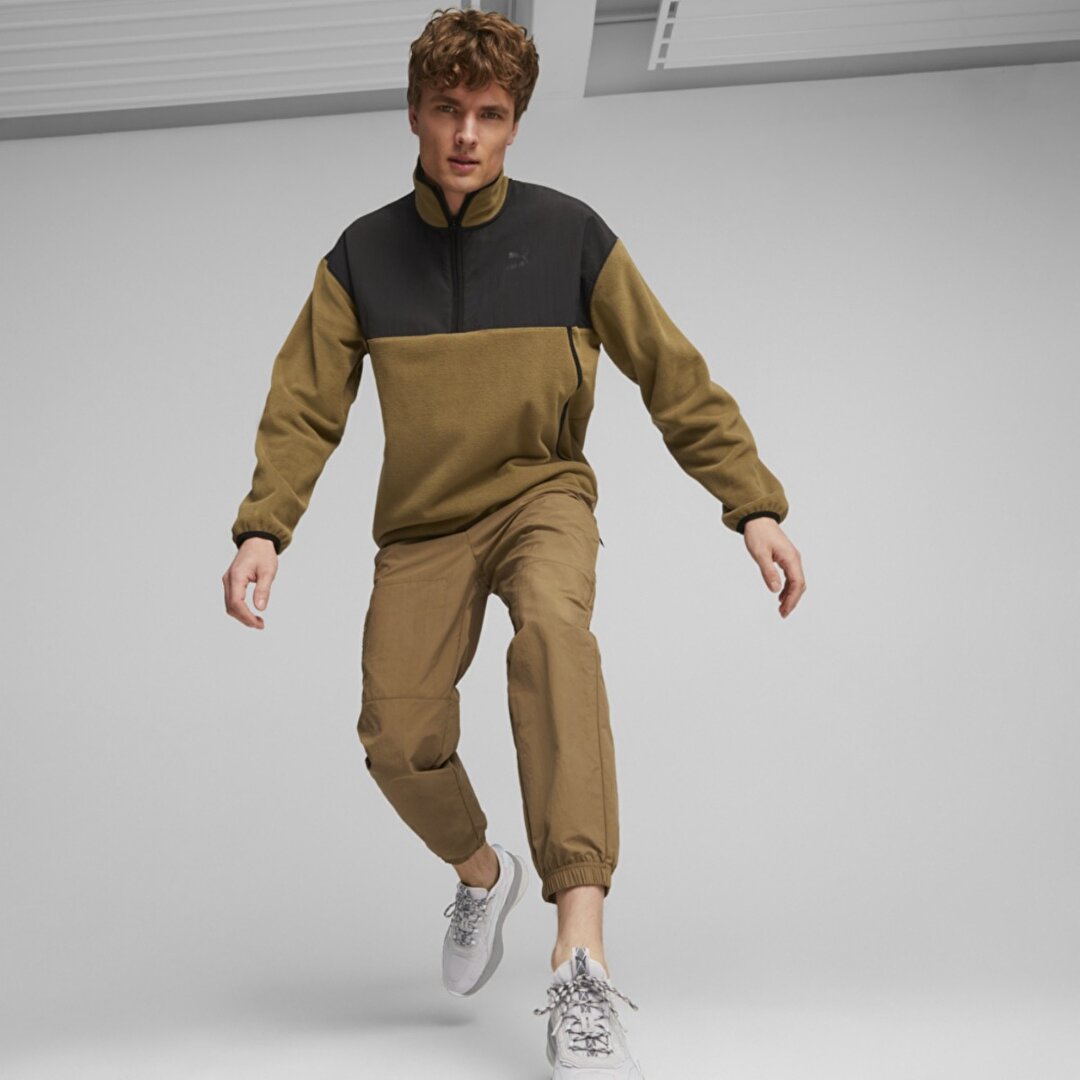 Puma Classics Utility Half Zip Erkek Kahverengi Dik Yaka Polar