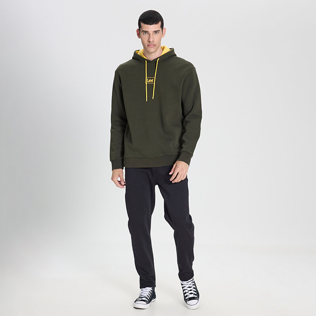 Lee Erkek Haki Kapüşonlu Sweatshirt L212302801 - Sporthink