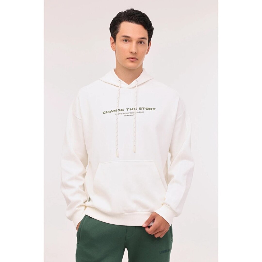 Lumberjack Filaz Erkek Beyaz Kapüşonlu Hoodie 101892840 - Sporthink