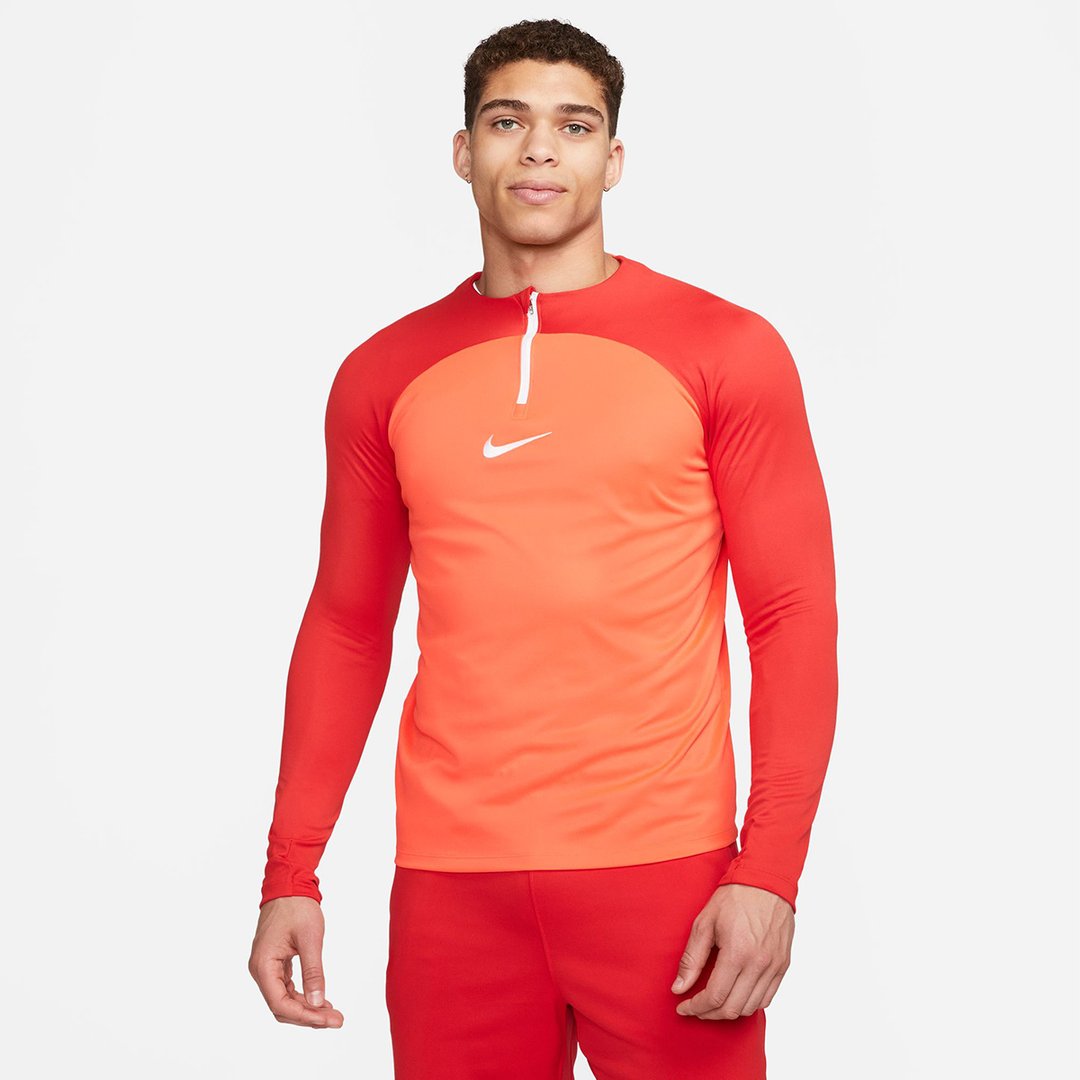 Nike Dri Fit Academy Pro Half Zip Erkek Kırmızı Yuvarlak Yaka