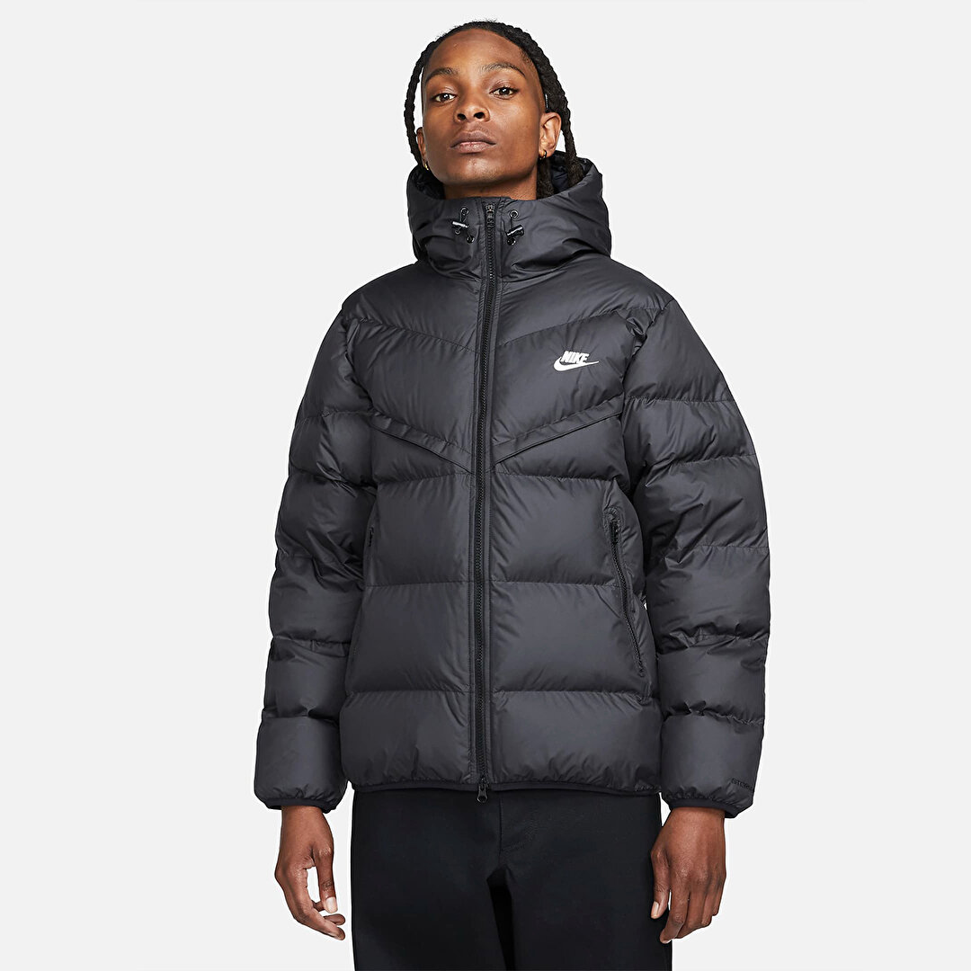 Nike Storm Fit Windrunner Primaloft Erkek Siyah Kapüşonlu Mont