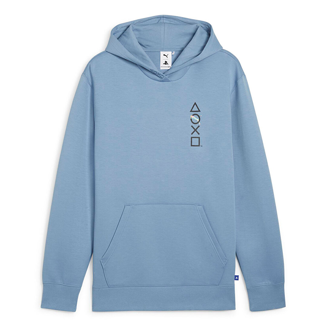 Puma Puma x Playstation Erkek Mavi Kapüşonlu Sweatshirt 62467820