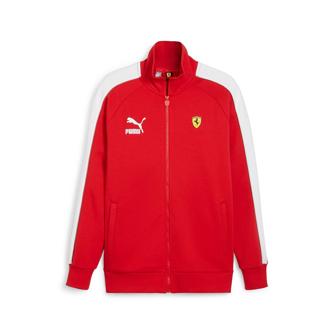 Puma Ferrari Race Iconic T7 Erkek Kırmızı Dik Yaka Ceket 62519802