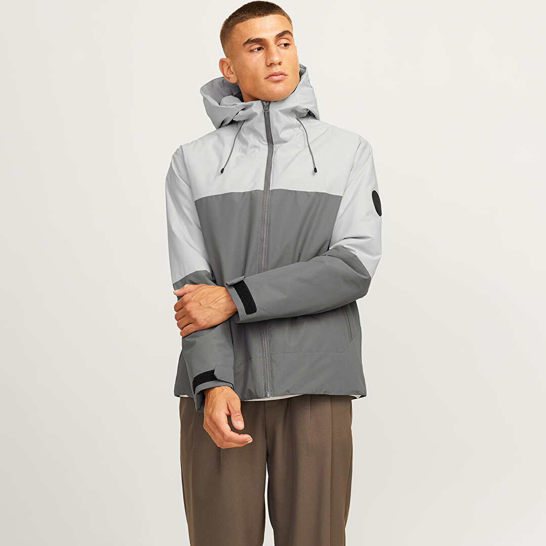Jack&Jones Aiden Transitional Erkek Gri Kapüşonlu Mont 12260486
