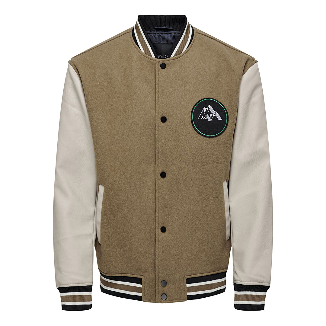 Only&Sons Jason Varsity Erkek Kahverengi Hakim Yaka Ceket 22026189