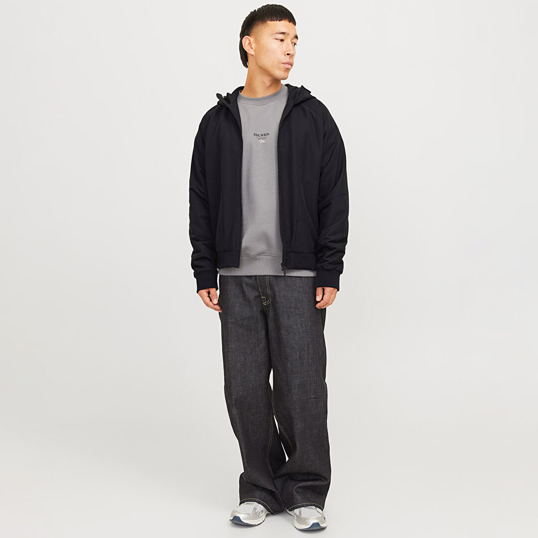 Jack&Jones Perfect Bomber Erkek Siyah Kapüşonlu Ceket 12270682-BLK