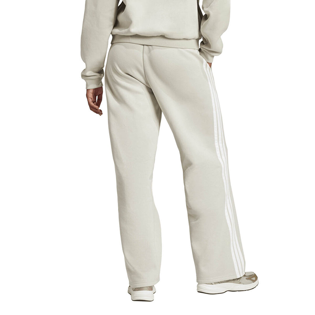 adidas Essentials 3-Stripes Open-Hem Flee Kadın Gri Eşofman Altı