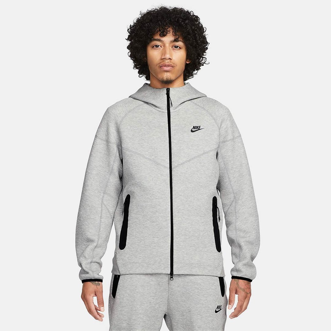 Nike Tech Fleece Windrunner Erkek Gri Kapüşonlu Ceket FB7921-063