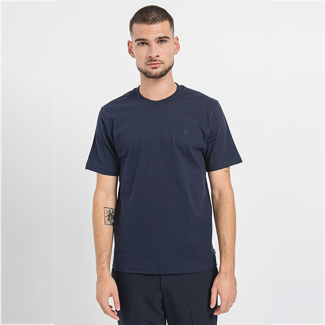 Jack&Jones Logan Crew Neck Erkek Lacivert Yuvarlak Yaka Tişört