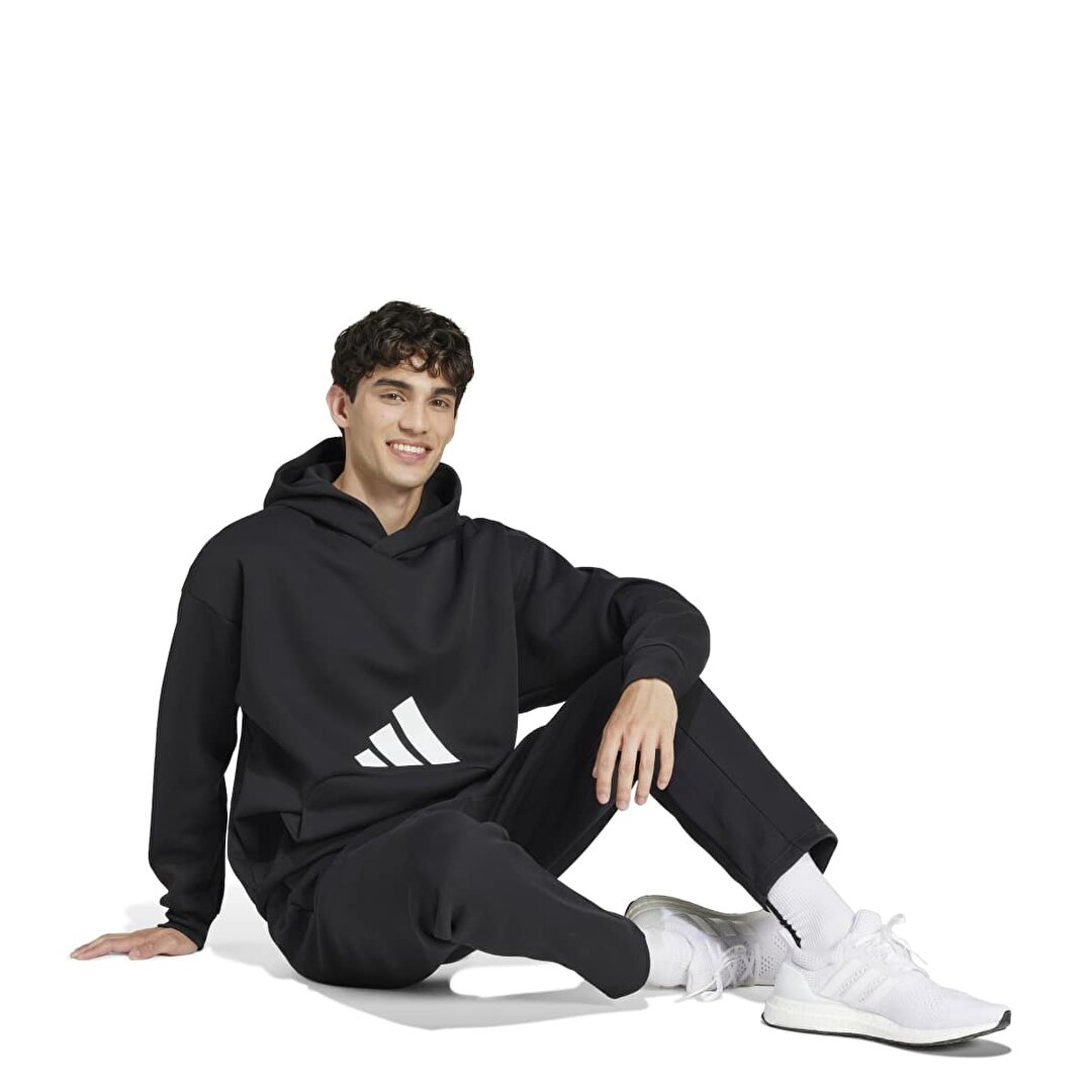 adidas Future Icons 3 Bar Erkek Siyah Kapüşonlu Hoodie JI8769