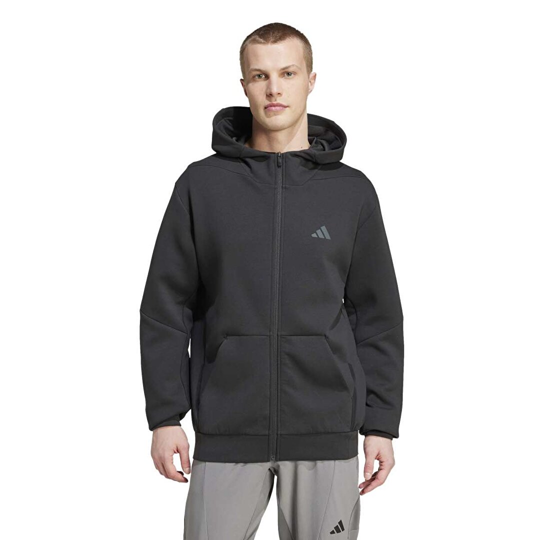 adidas Designed For Training Erkek Siyah Kapüşonlu Ceket IY1131