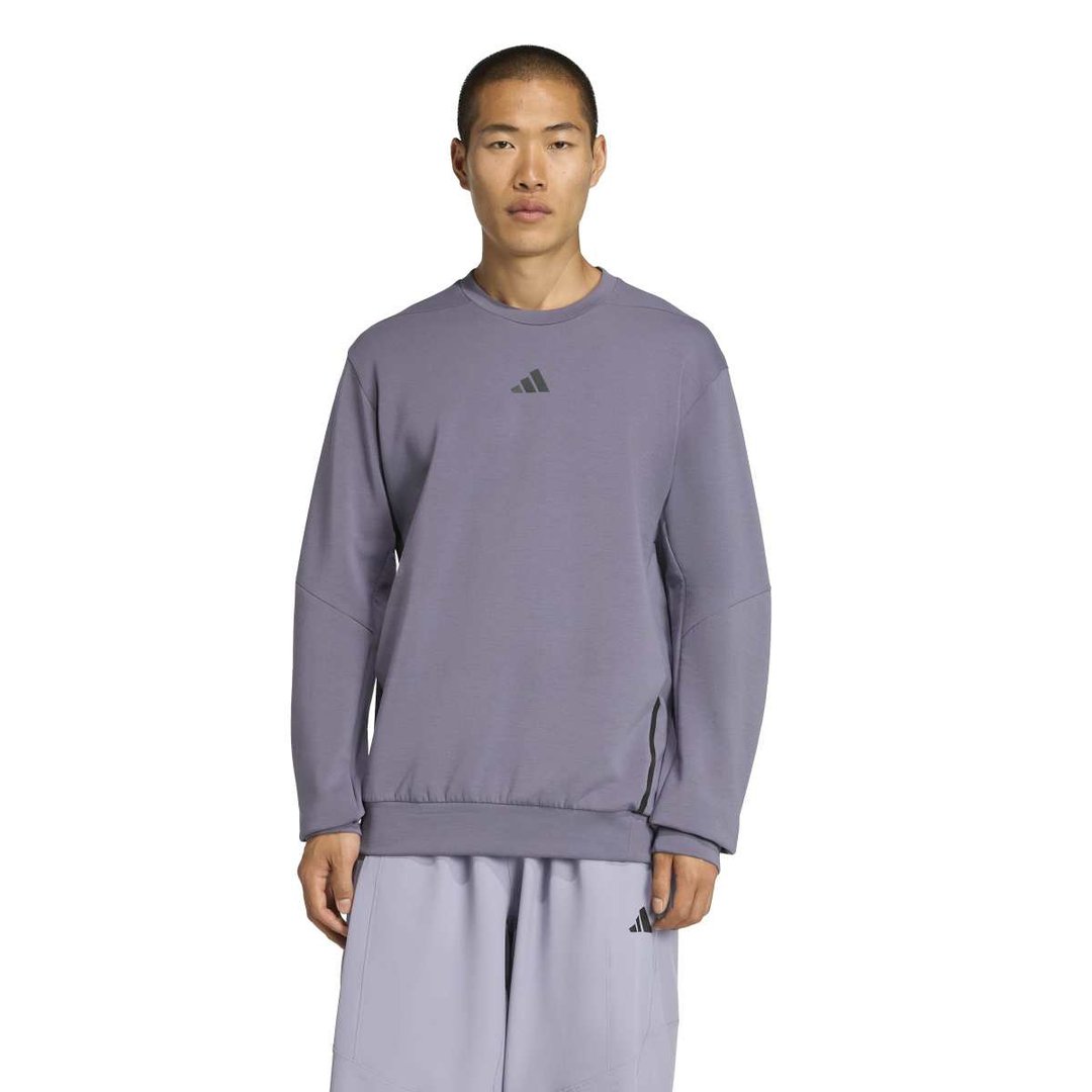 adidas Designed For Training Crew Erkek Gri Bisiklet Yaka