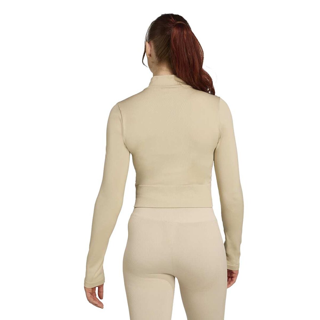 adidas Workout Essentials Kadın Bej Dik Yaka Ceket JX3914 - Sporthink