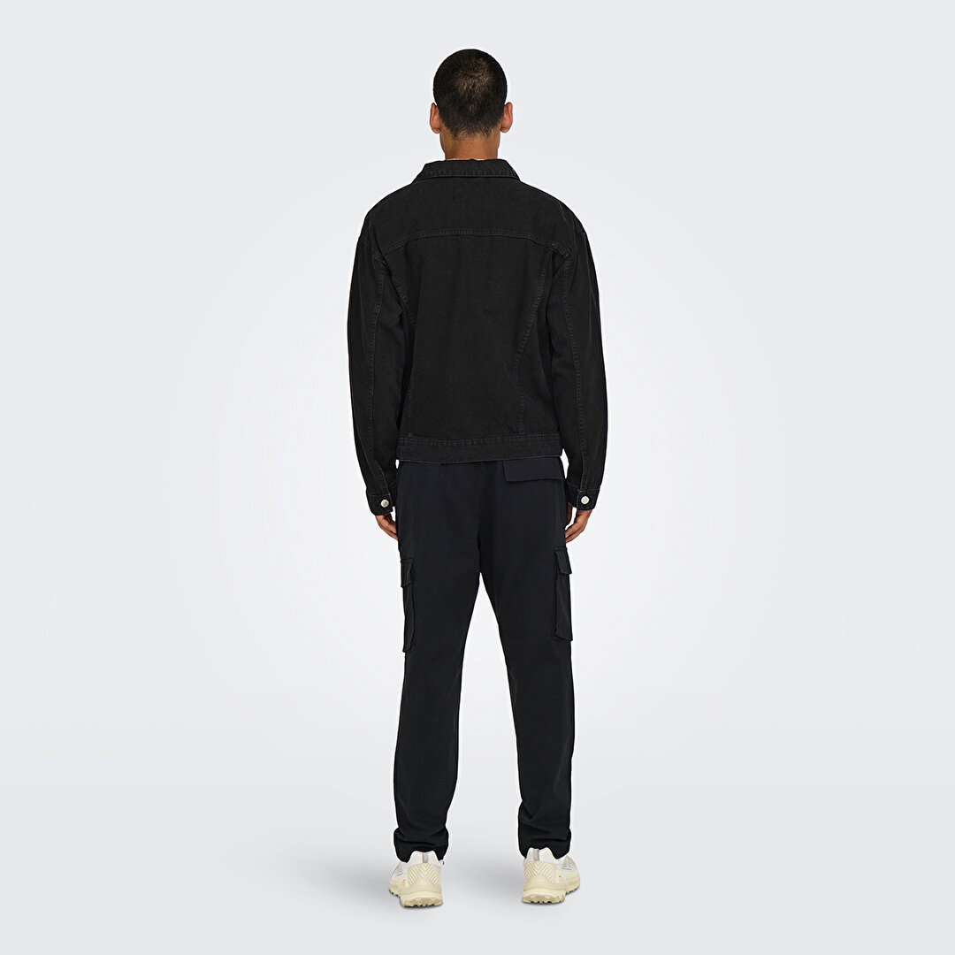 Only&Sons Just Box Tai Erkek Siyah Klasik Yaka Ceket 22031183-BLK