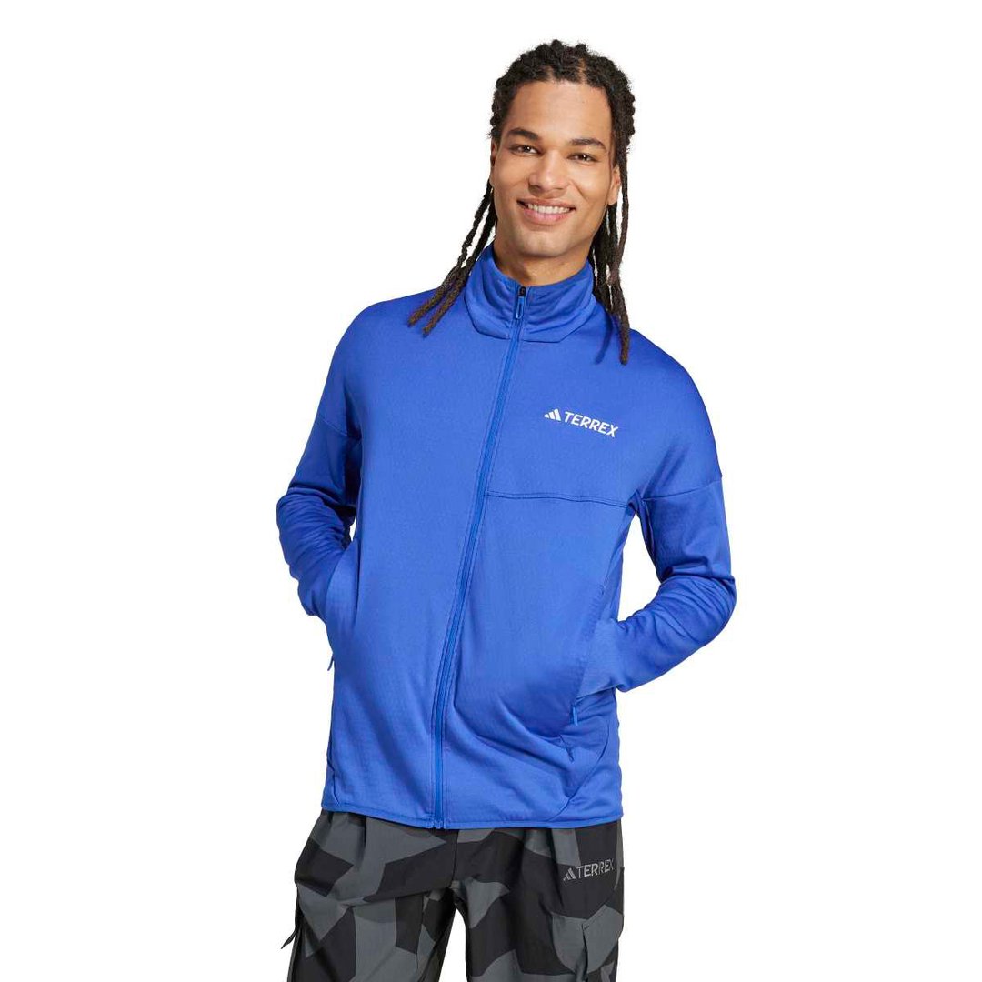 adidas Xperior Climawarm Light Fleece Erkek Mavi Dik Yaka Ceket