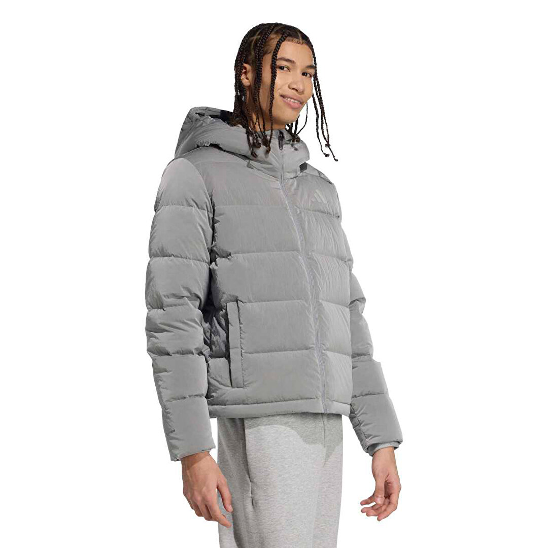 adidas Helionic Holiday Erkek Gri Kapüşonlu Mont JL5076 - Sporthink