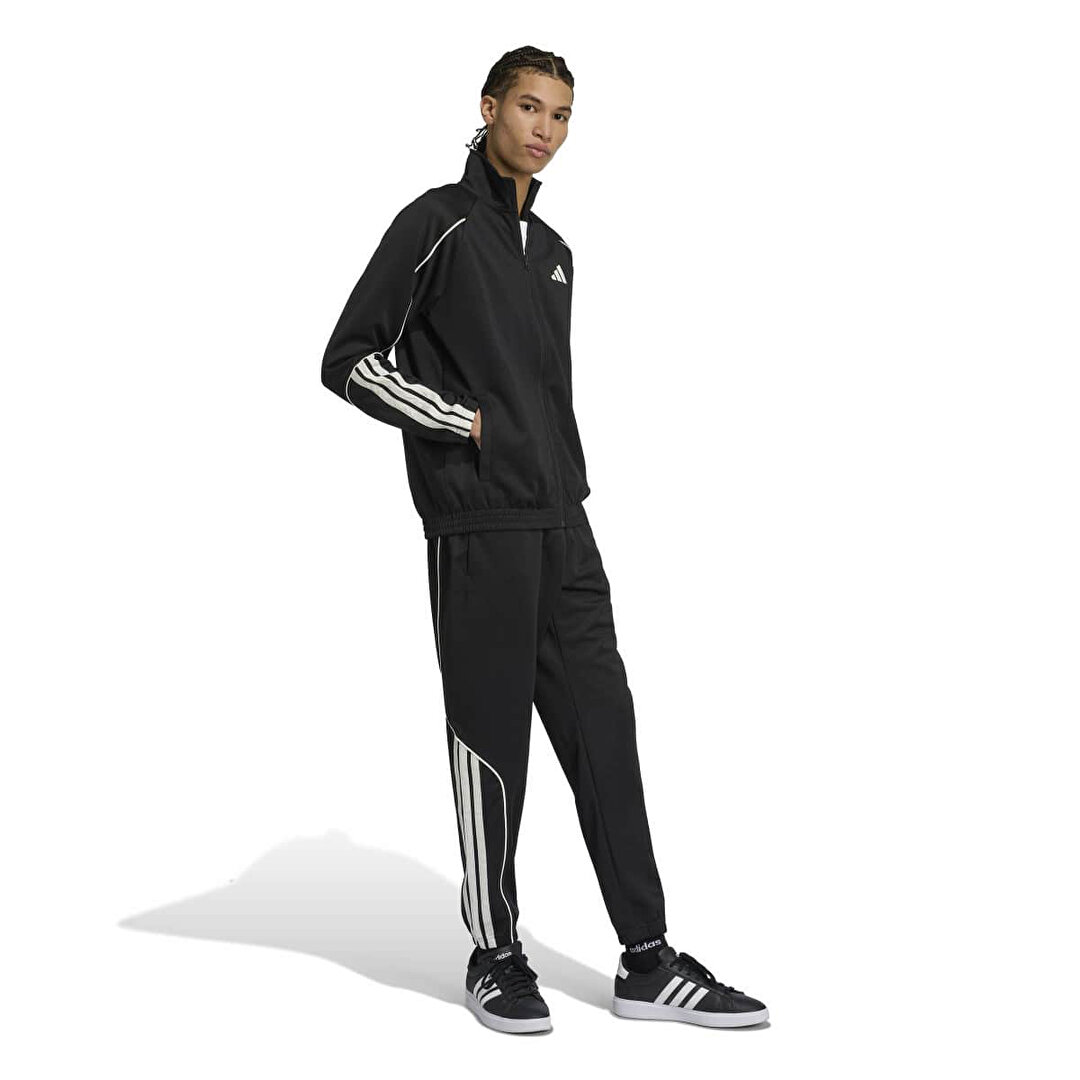 adidas Stadium 3 Stripes Erkek Siyah Dik Yaka Eşofman Takımı