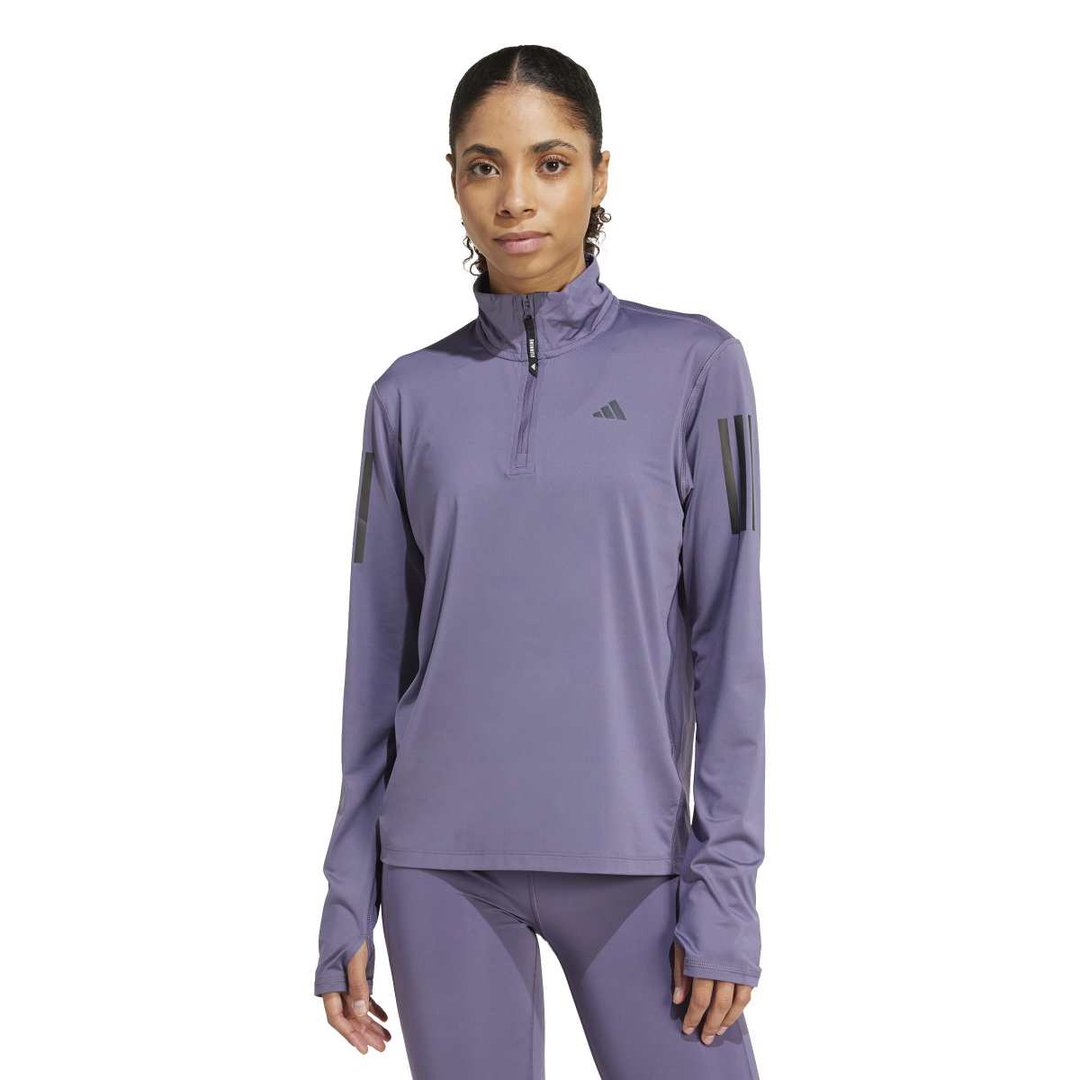 adidas Own the Run Kadın Mor Dik Yaka Sweatshirt JX2256 - Sporthink