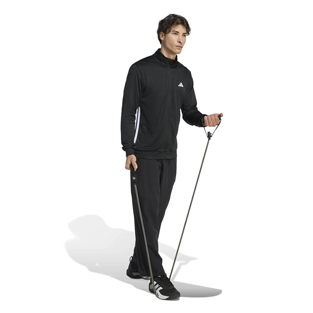 adidas Workout Essentials Allset 3 Stripes Erkek Siyah Dik Yaka