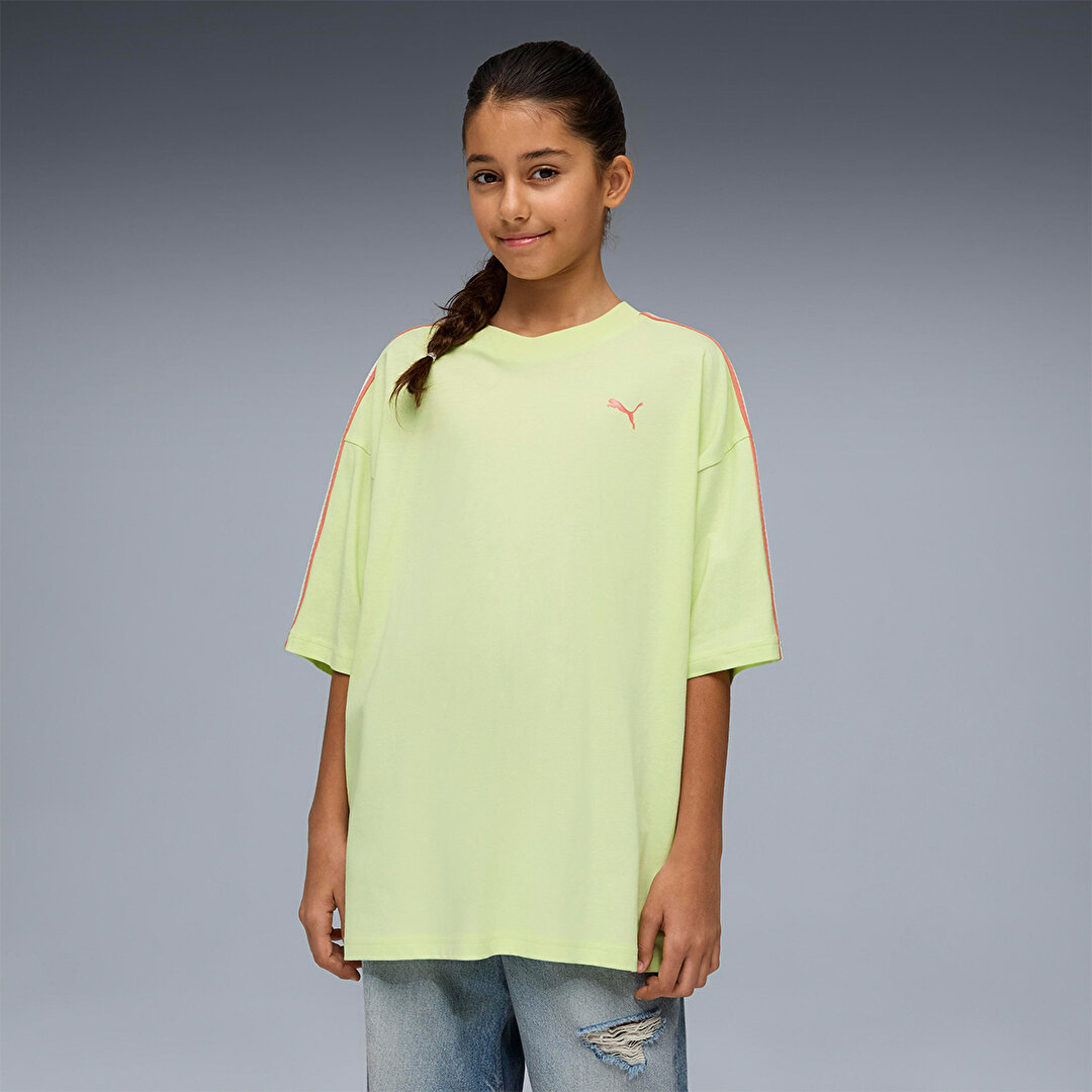 Puma Oversized Graphic Kız Çocuk Yeşil Tişört 63451738 - Sporthink