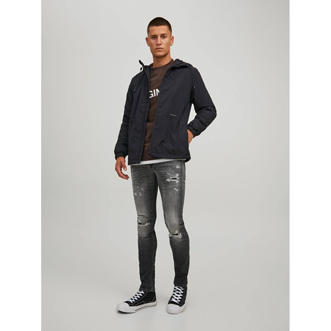 Jack&Jones Tamper Erkek Siyah Kapüşonlu Mont 12215377-BLK - Sporthink