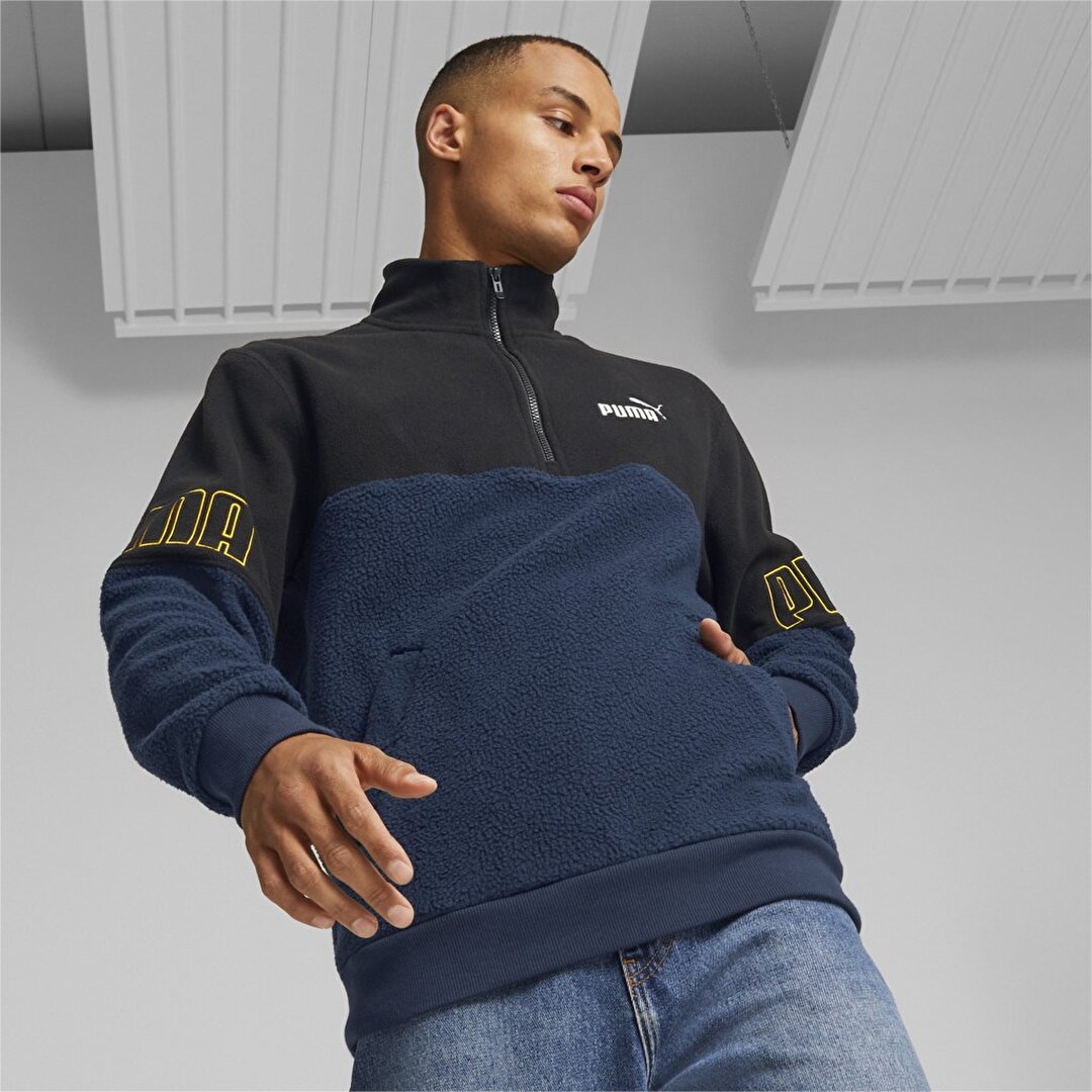 Puma Power Winterized Half Zip Erkek Lacivert Polar Sweatshirt