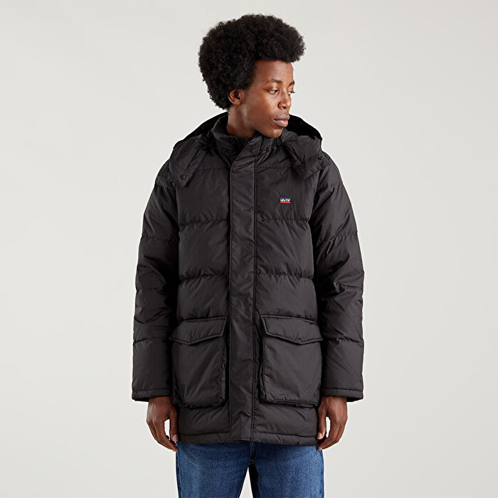 Levi's Fille Mid 2.0 Erkek Siyah Kapüşonlu Mont