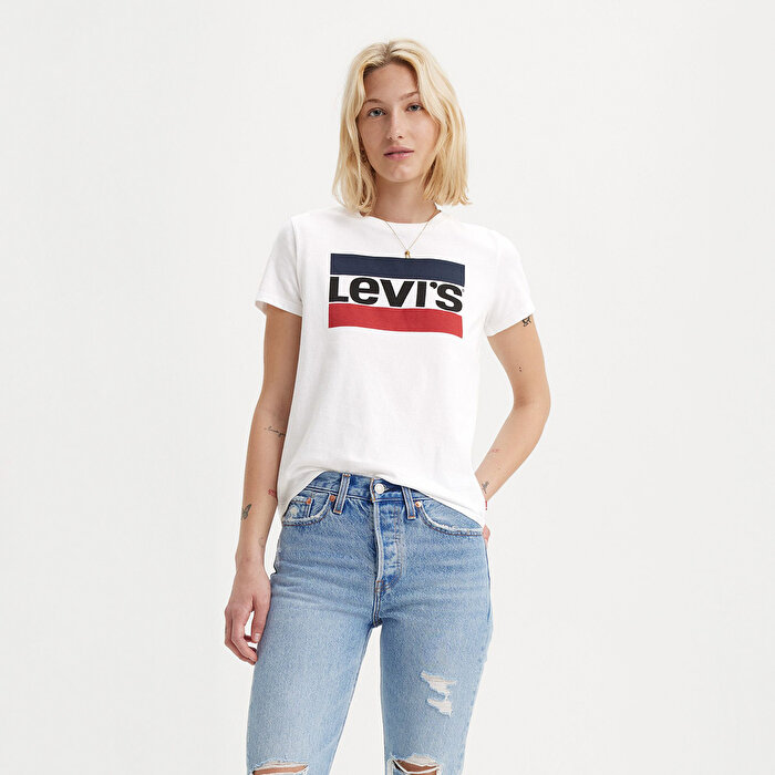Levi's The Perfect Kadın Beyaz Yuvarlak Yaka Tişört