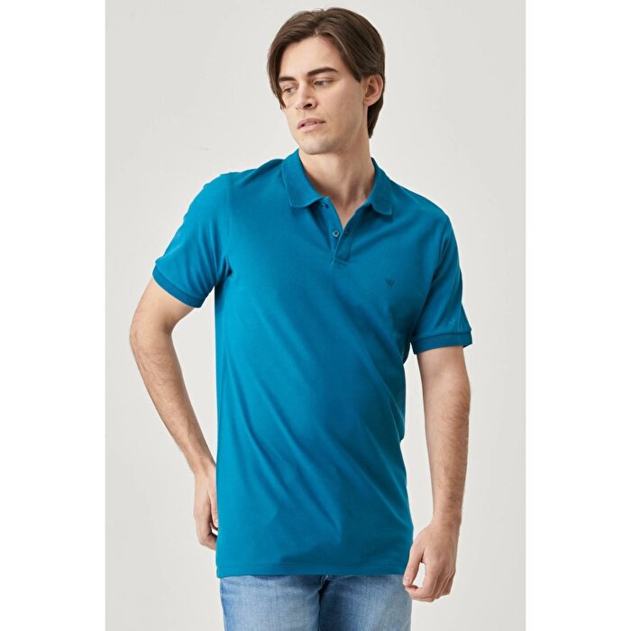 Wrangler Erkek Mavi Polo Yaka Tişört