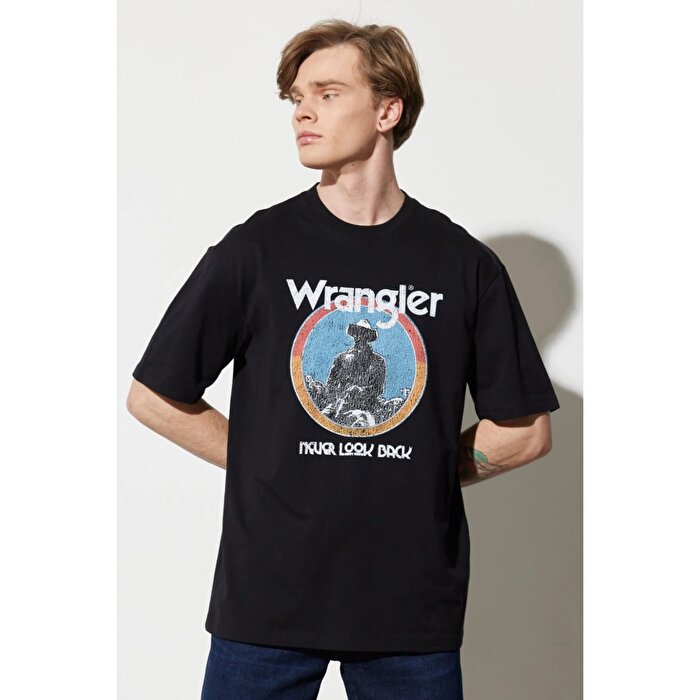 Wrangler Erkek Siyah Bisiklet Yaka Tişört