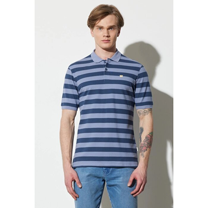 Wrangler Erkek Mavi Polo Yaka Tişört