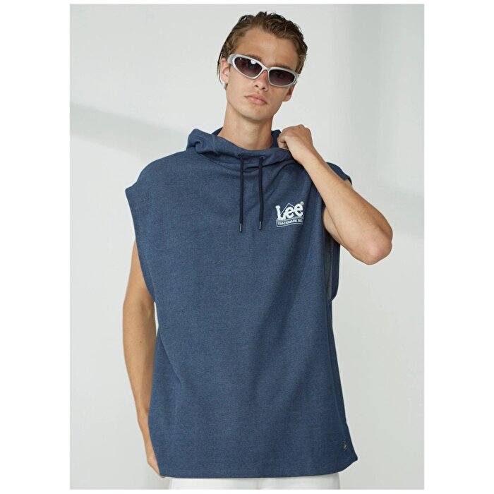 Lee Erkek Lacivert Kapüşonlu Sweatshirt