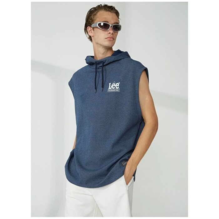 Lee Erkek Lacivert Kapüşonlu Sweatshirt
