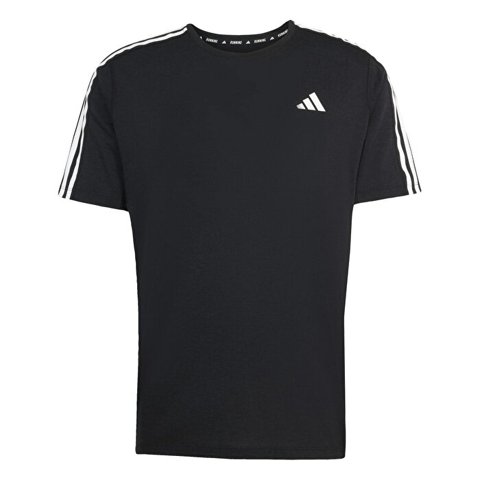 adidas Own the Run 3 Stripes Erkek Siyah Tişört
