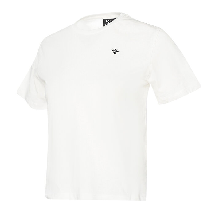 Hummel T-Ic Icona Regular Kadın Beyaz Yuvarlak Yaka Tişört