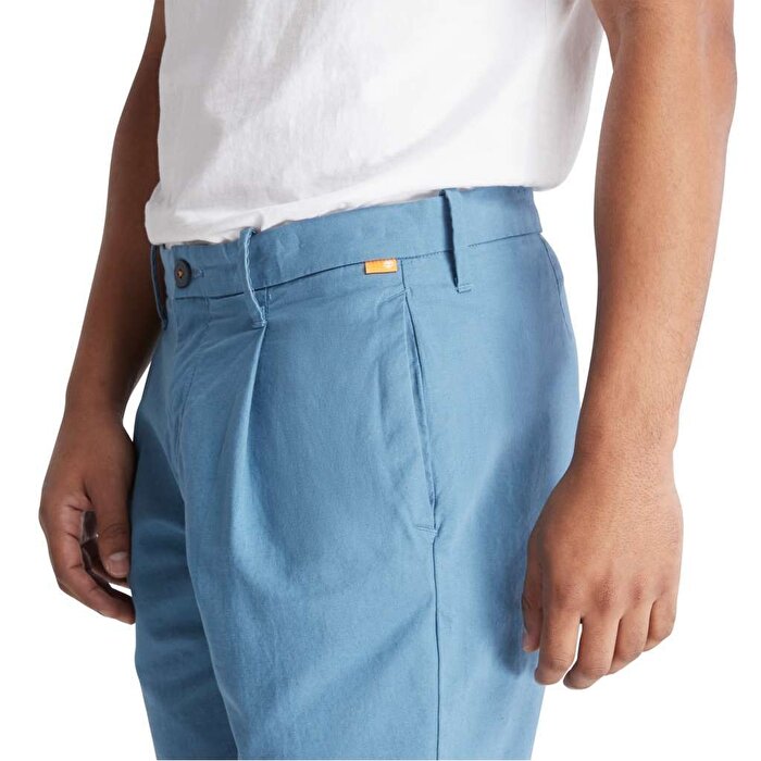 Timberland Cotton Linen Erkek Mavi Şort