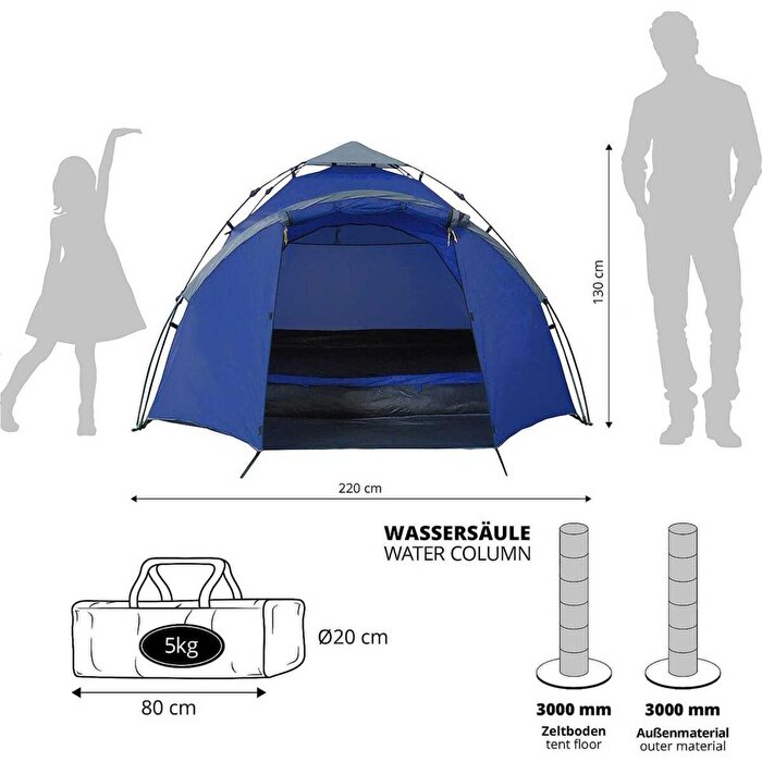Andoutdoor Where Tomorrow Doppel Family Otomatik Lacivert Çadır
