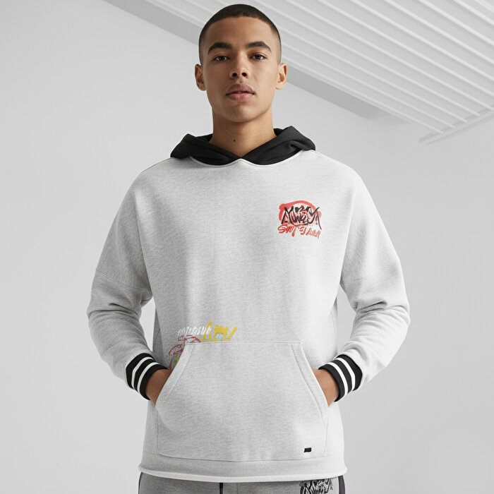 Puma Boroughs Erkek Gri Kapüşonlu Hoodie
