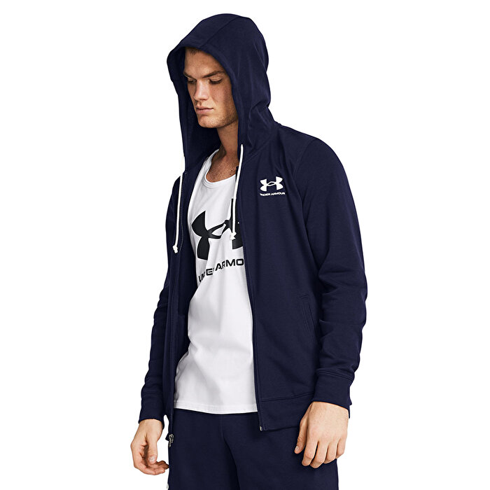 Under Armour Rival Terry Lc Erkek Lacivert Kapüşonlu Hoodie