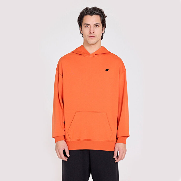 Bad Bear Drake Oversize Erkek Turuncu Kapüşonlu Hoodie