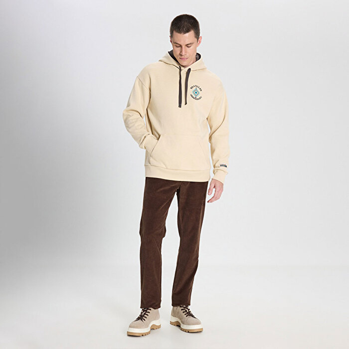 Wrangler Erkek Bej Kapüşonlu Sweatshirt