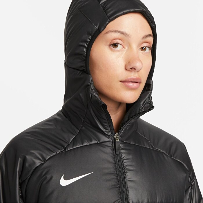 Nike Academy Pro 2 In 1 Therma Fit Kadın Siyah Kapüşonlu Mont