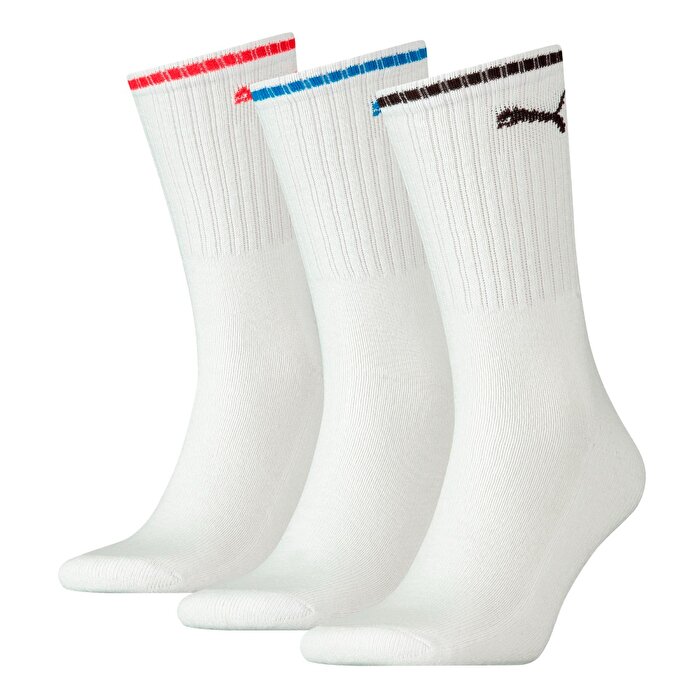 Puma Sport Crew Stripe 3' lü Beyaz Çorap