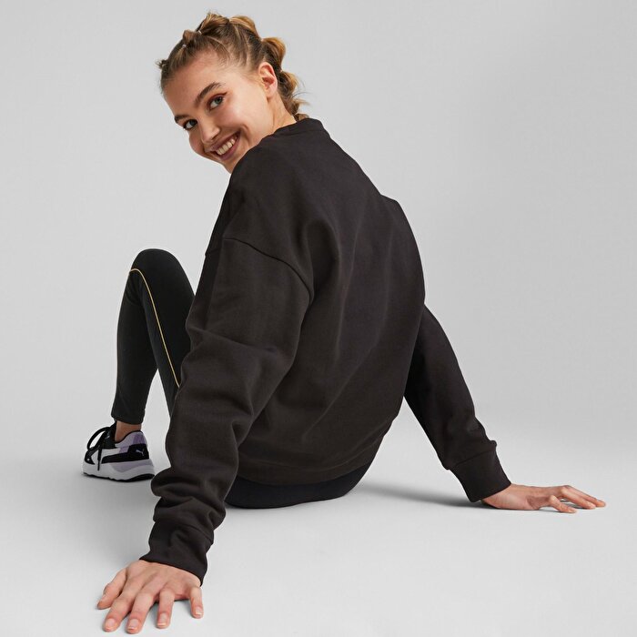 Puma Better Essentials Crew Kadın Siyah Yuvarlak Yaka Sweatshirt