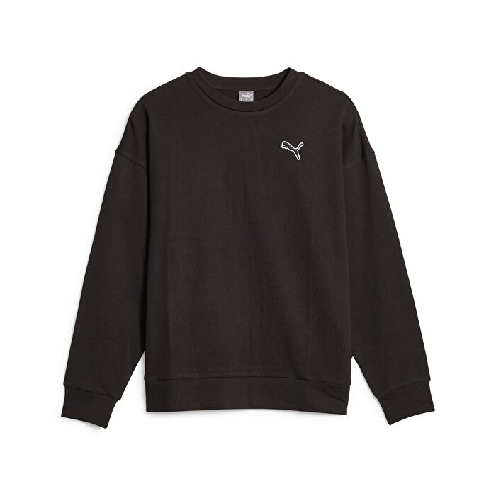 Puma Better Essentials Crew Kadın Siyah Yuvarlak Yaka Sweatshirt