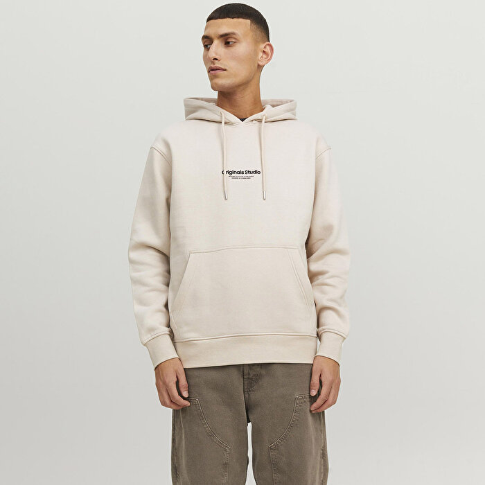 Jack&Jones Vesterbro Erkek Bej Kapüşonlu Sweatshirt
